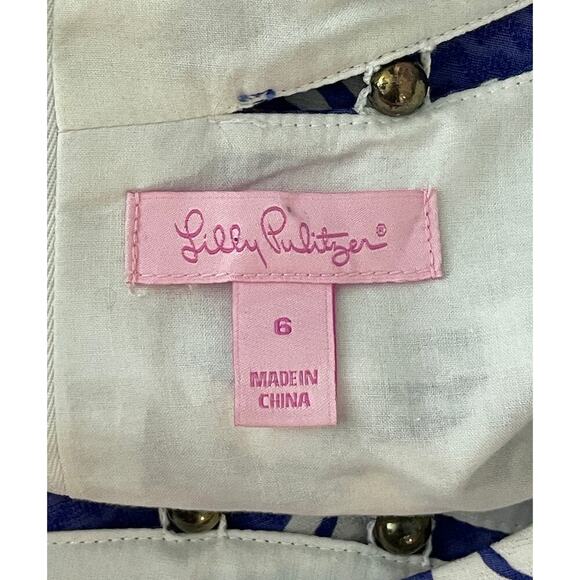 Lilly Pulitzer Lindy Dress Spectrum Blue Tide Pools Size 6 Beach SeaShell Resort - Picture 11 of 13